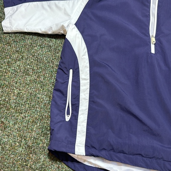 FootJoy Mens Jacket Blue Colorblock 1/2 Zip Anorak Nylon Windbreaker - Picture 5 of 14